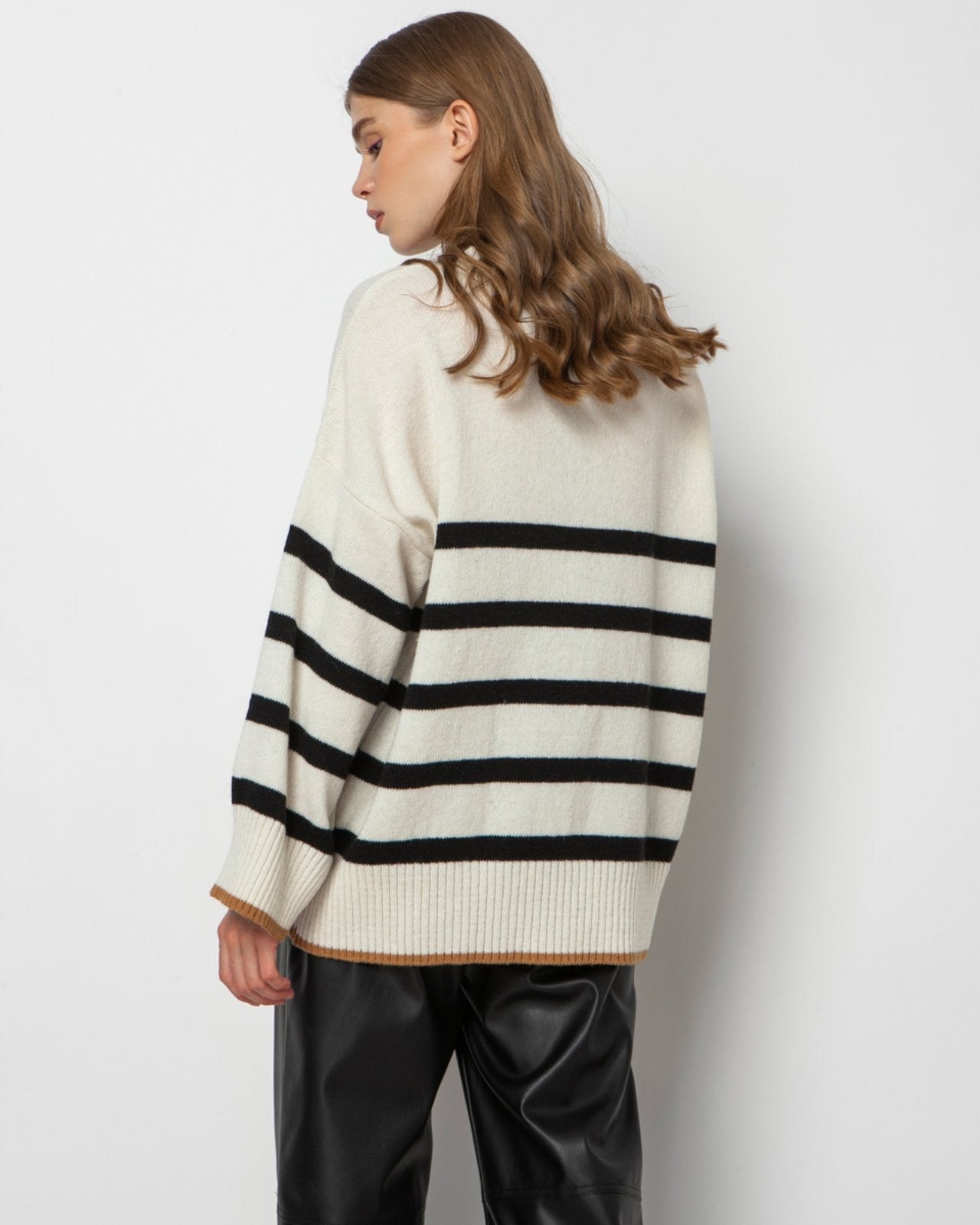 Ριγέ πλεκτό πουλόβερ - Anna shoes & more