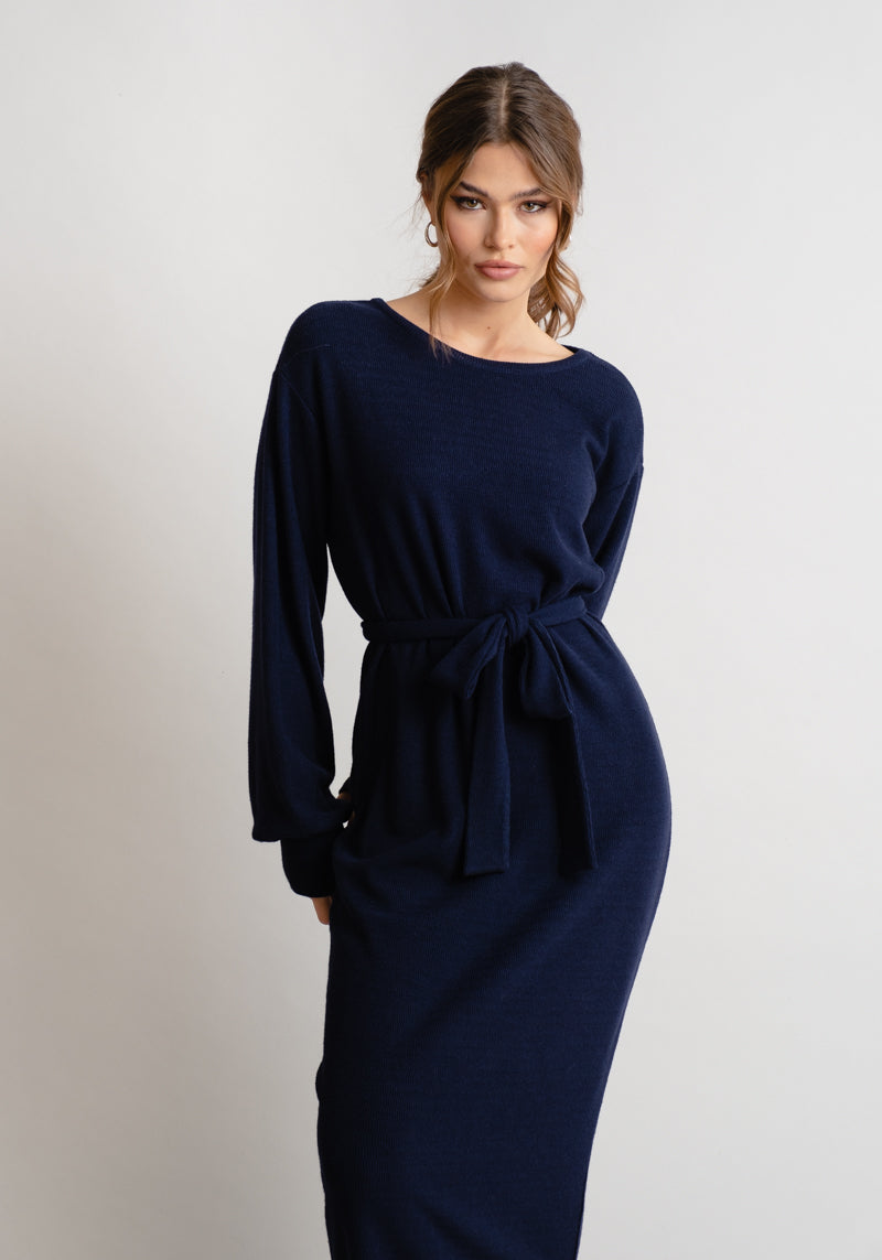 Σκούρο μπλε μακρύ φόρεμα - Anna shoes & more