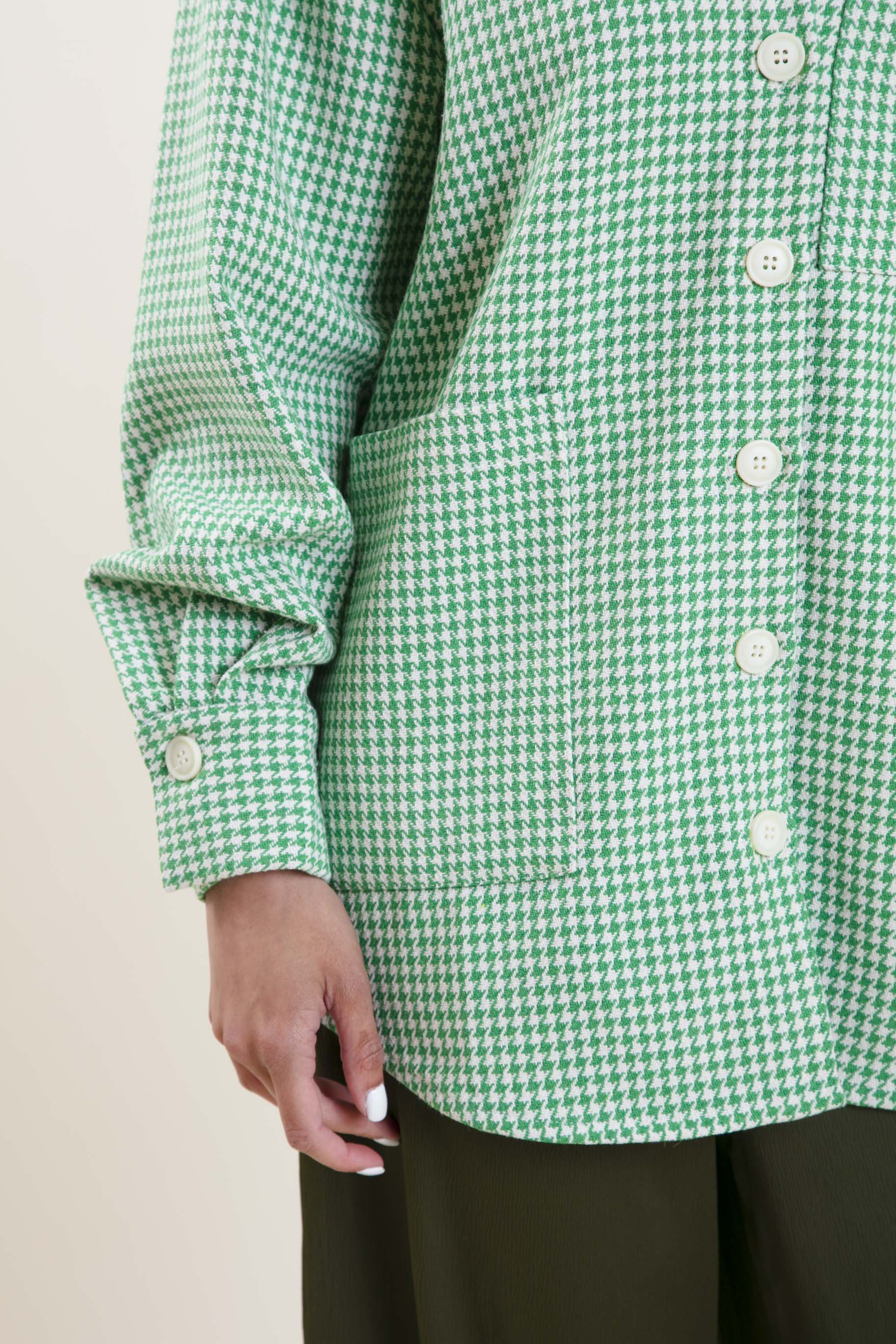 Καρό σακάκι σε άσπρο και πράσινο - Anna shoes & more