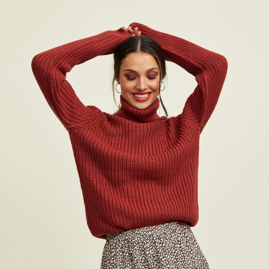 Πλεκτό πουλόβερ σε κόκκινο - Anna shoes & more