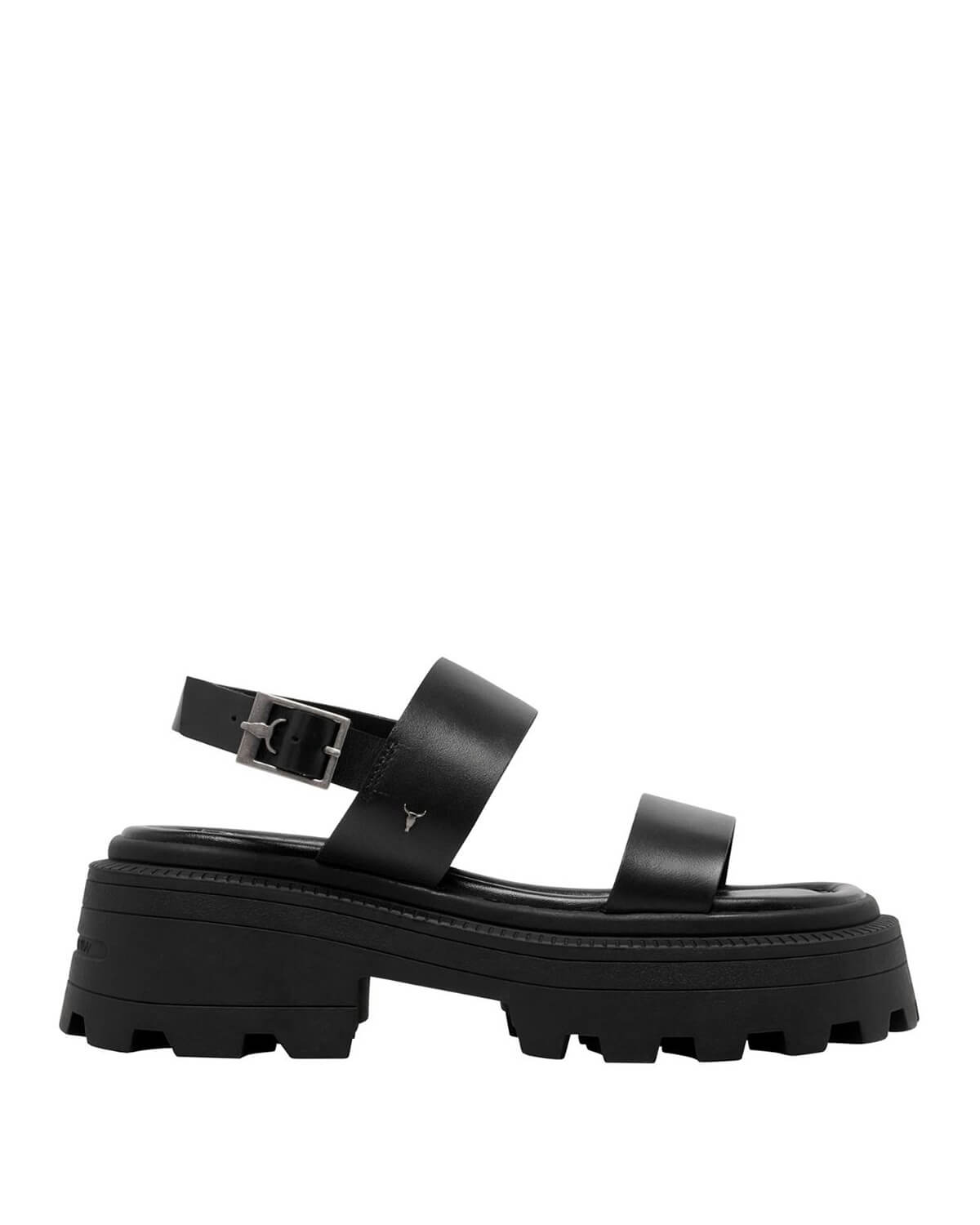 Black leather sandal - Anna shoes & more